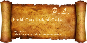 Padács Lukrécia névjegykártya